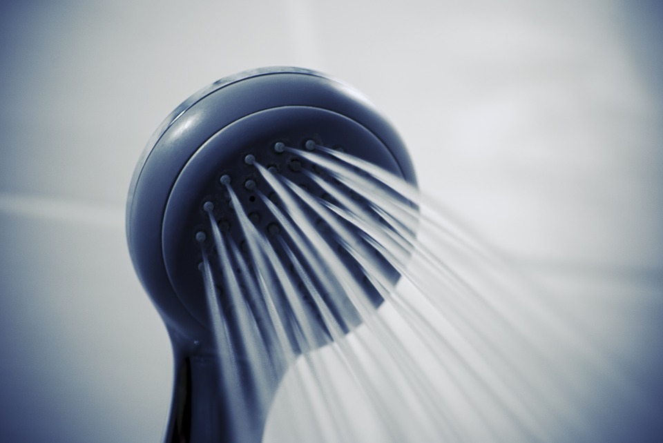water coming out from a shower head