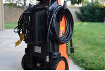 orange pressure washer with cords